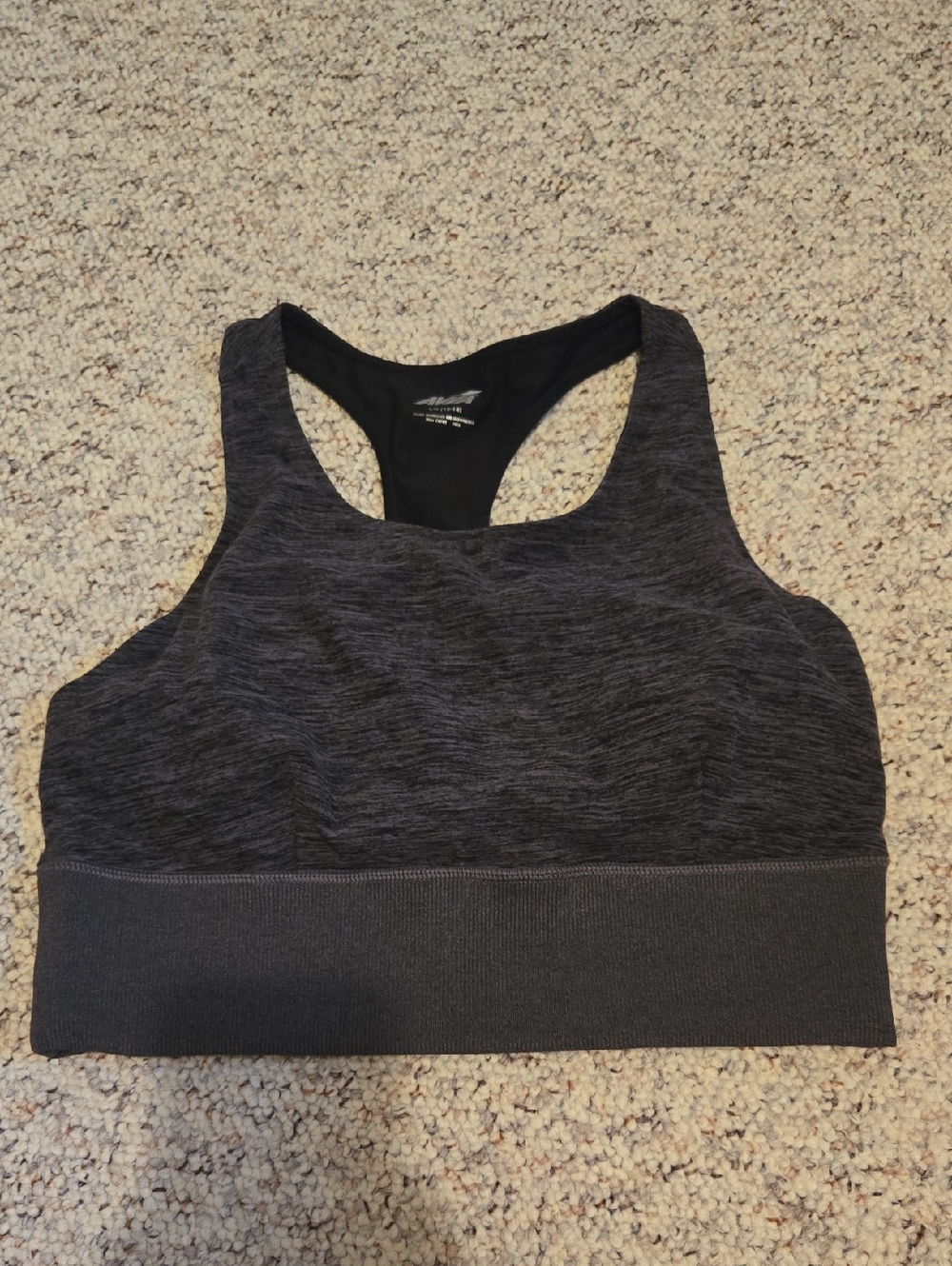 Avia Dark Heather Gray Racerback Sports Bra
